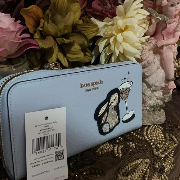 Colectebel🐇🍸 Kate Spade New York Bunbun Bunny Zip Around Continental Wal… - Picture 2 of 13